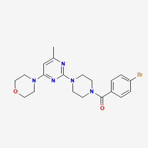 molecular formula C20H24BrN5O2 B11252608 (4-Bromophenyl)(4-(4-methyl-6-morpholinopyrimidin-2-yl)piperazin-1-yl)methanone 