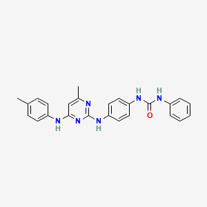 molecular formula C25H24N6O B11252623 1-(4-((4-Methyl-6-(p-tolylamino)pyrimidin-2-yl)amino)phenyl)-3-phenylurea 