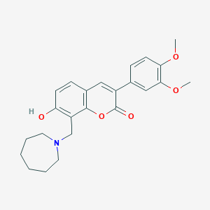 molecular formula C24H27NO5 B11252639 8-(azepan-1-ylmethyl)-3-(3,4-dimethoxyphenyl)-7-hydroxy-2H-chromen-2-one 