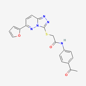 molecular formula C19H15N5O3S B11252640 N-(4-Acetylphenyl)-2-{[6-(furan-2-YL)-[1,2,4]triazolo[4,3-B]pyridazin-3-YL]sulfanyl}acetamide 