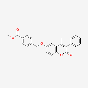 molecular formula C25H20O5 B11252641 methyl 4-{[(4-methyl-2-oxo-3-phenyl-2H-chromen-6-yl)oxy]methyl}benzoate 