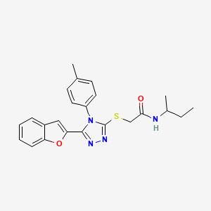 molecular formula C23H24N4O2S B11252642 2-{[5-(1-benzofuran-2-yl)-4-(4-methylphenyl)-4H-1,2,4-triazol-3-yl]sulfanyl}-N-(butan-2-yl)acetamide 