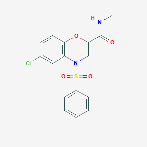 6-chloro-N-methyl-4-[(4-methylphenyl)sulfonyl]-3,4-dihydro-2H-1,4-benzoxazine-2-carboxamide