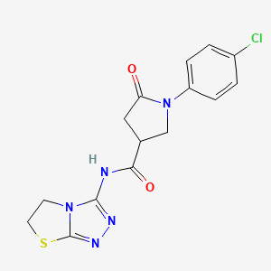 1-(4-chlorophenyl)-N-(5,6-dihydrothiazolo[2,3-c][1,2,4]triazol-3-yl)-5-oxopyrrolidine-3-carboxamide