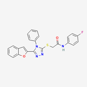 2-{[5-(1-benzofuran-2-yl)-4-phenyl-4H-1,2,4-triazol-3-yl]sulfanyl}-N-(4-fluorophenyl)acetamide