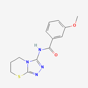 molecular formula C13H14N4O2S B11252655 3-Methoxy-N-{5H,6H,7H-[1,2,4]triazolo[3,4-B][1,3]thiazin-3-YL}benzamide 