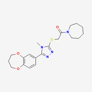 1-(azepan-1-yl)-2-{[5-(3,4-dihydro-2H-1,5-benzodioxepin-7-yl)-4-methyl-4H-1,2,4-triazol-3-yl]sulfanyl}ethanone