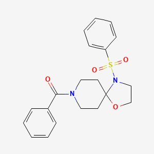 molecular formula C20H22N2O4S B11252680 8-Benzoyl-4-(benzenesulfonyl)-1-oxa-4,8-diazaspiro[4.5]decane 