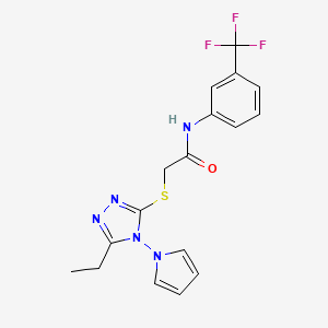 2-{[5-ethyl-4-(1H-pyrrol-1-yl)-4H-1,2,4-triazol-3-yl]sulfanyl}-N-[3-(trifluoromethyl)phenyl]acetamide