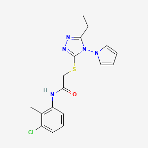 N-(3-chloro-2-methylphenyl)-2-{[5-ethyl-4-(1H-pyrrol-1-yl)-4H-1,2,4-triazol-3-yl]sulfanyl}acetamide