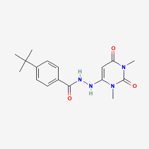 4-tert-butyl-N'-(1,3-dimethyl-2,6-dioxo-1,2,3,6-tetrahydropyrimidin-4-yl)benzohydrazide