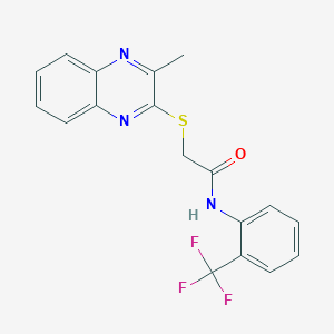 molecular formula C18H14F3N3OS B11252743 2-[(3-methylquinoxalin-2-yl)sulfanyl]-N-[2-(trifluoromethyl)phenyl]acetamide 