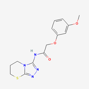 molecular formula C14H16N4O3S B11252749 2-(3-Methoxyphenoxy)-N-{5H,6H,7H-[1,2,4]triazolo[3,4-B][1,3]thiazin-3-YL}acetamide 