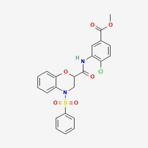 methyl 4-chloro-3-({[4-(phenylsulfonyl)-3,4-dihydro-2H-1,4-benzoxazin-2-yl]carbonyl}amino)benzoate