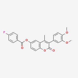 3-(3,4-dimethoxyphenyl)-4-methyl-2-oxo-2H-chromen-6-yl 4-fluorobenzoate