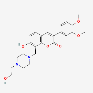 molecular formula C24H28N2O6 B11252782 3-(3,4-dimethoxyphenyl)-7-hydroxy-8-{[4-(2-hydroxyethyl)piperazin-1-yl]methyl}-2H-chromen-2-one 