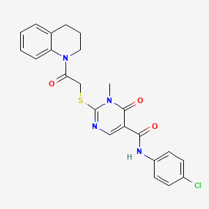 N-(4-Chlorophenyl)-1-methyl-6-oxo-2-{[2-oxo-2-(1,2,3,4-tetrahydroquinolin-1-YL)ethyl]sulfanyl}-1,6-dihydropyrimidine-5-carboxamide