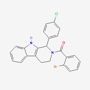 molecular formula C24H18BrClN2O B11252809 (2-bromophenyl)[1-(4-chlorophenyl)-1,3,4,9-tetrahydro-2H-beta-carbolin-2-yl]methanone 