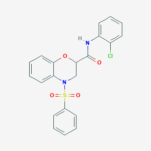 N-(2-chlorophenyl)-4-(phenylsulfonyl)-3,4-dihydro-2H-1,4-benzoxazine-2-carboxamide