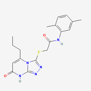 N-(2,5-Dimethylphenyl)-2-({7-oxo-5-propyl-7H,8H-[1,2,4]triazolo[4,3-A]pyrimidin-3-YL}sulfanyl)acetamide