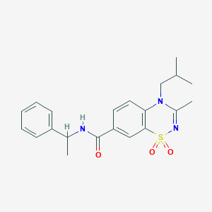 4-isobutyl-3-methyl-N-(1-phenylethyl)-4H-1,2,4-benzothiadiazine-7-carboxamide 1,1-dioxide