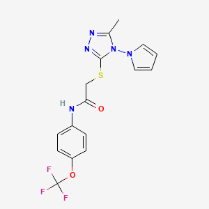 2-{[5-methyl-4-(1H-pyrrol-1-yl)-4H-1,2,4-triazol-3-yl]sulfanyl}-N-[4-(trifluoromethoxy)phenyl]acetamide