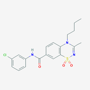 4-butyl-N-(3-chlorophenyl)-3-methyl-4H-1,2,4-benzothiadiazine-7-carboxamide 1,1-dioxide