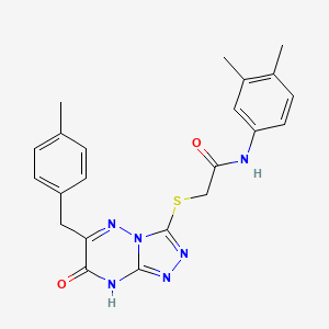 molecular formula C22H22N6O2S B11252848 N-(3,4-Dimethylphenyl)-2-({6-[(4-methylphenyl)methyl]-7-oxo-7H,8H-[1,2,4]triazolo[4,3-B][1,2,4]triazin-3-YL}sulfanyl)acetamide 