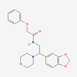 molecular formula C21H24N2O5 B11252852 N-[2-(1,3-benzodioxol-5-yl)-2-(morpholin-4-yl)ethyl]-2-phenoxyacetamide 