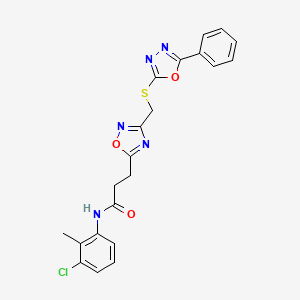 N-(3-chloro-2-methylphenyl)-3-(3-{[(5-phenyl-1,3,4-oxadiazol-2-yl)sulfanyl]methyl}-1,2,4-oxadiazol-5-yl)propanamide