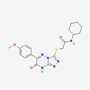 N-cyclohexyl-2-{[7-hydroxy-6-(4-methoxyphenyl)[1,2,4]triazolo[4,3-b][1,2,4]triazin-3-yl]sulfanyl}acetamide