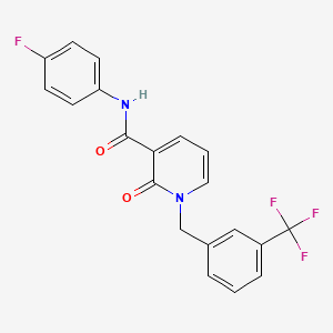 molecular formula C20H14F4N2O2 B11252891 N-(4-fluorophenyl)-2-oxo-1-(3-(trifluoromethyl)benzyl)-1,2-dihydropyridine-3-carboxamide 