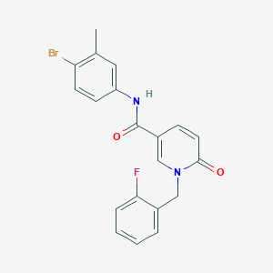 molecular formula C20H16BrFN2O2 B11252906 N-(4-Bromo-3-methylphenyl)-1-[(2-fluorophenyl)methyl]-6-oxo-1,6-dihydropyridine-3-carboxamide 