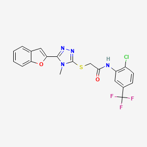 2-{[5-(1-benzofuran-2-yl)-4-methyl-4H-1,2,4-triazol-3-yl]sulfanyl}-N-[2-chloro-5-(trifluoromethyl)phenyl]acetamide