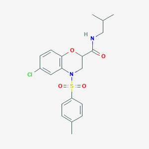 6-chloro-4-[(4-methylphenyl)sulfonyl]-N-(2-methylpropyl)-3,4-dihydro-2H-1,4-benzoxazine-2-carboxamide