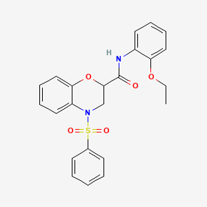 molecular formula C23H22N2O5S B11252942 N-(2-ethoxyphenyl)-4-(phenylsulfonyl)-3,4-dihydro-2H-1,4-benzoxazine-2-carboxamide 