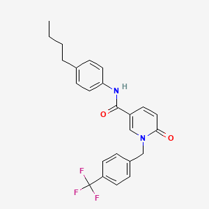 molecular formula C24H23F3N2O2 B11252975 N-(4-butylphenyl)-6-oxo-1-{[4-(trifluoromethyl)phenyl]methyl}-1,6-dihydropyridine-3-carboxamide 