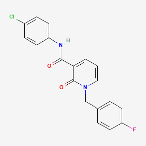 molecular formula C19H14ClFN2O2 B11252982 N-(4-chlorophenyl)-1-(4-fluorobenzyl)-2-oxo-1,2-dihydropyridine-3-carboxamide 