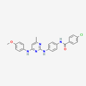 molecular formula C25H22ClN5O2 B11252986 4-chloro-N-[4-({4-[(4-methoxyphenyl)amino]-6-methylpyrimidin-2-yl}amino)phenyl]benzamide 