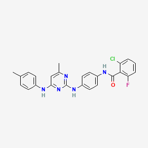 molecular formula C25H21ClFN5O B11253005 2-chloro-6-fluoro-N-[4-({4-methyl-6-[(4-methylphenyl)amino]pyrimidin-2-yl}amino)phenyl]benzamide 