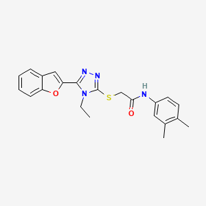 2-{[5-(1-benzofuran-2-yl)-4-ethyl-4H-1,2,4-triazol-3-yl]sulfanyl}-N-(3,4-dimethylphenyl)acetamide