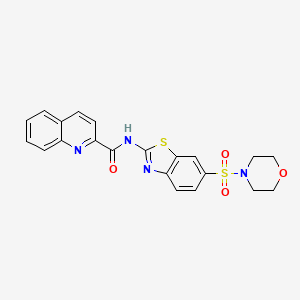 molecular formula C21H18N4O4S2 B11253074 N-[(2E)-6-(morpholin-4-ylsulfonyl)-1,3-benzothiazol-2(3H)-ylidene]quinoline-2-carboxamide 