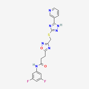 N-(3,5-difluorophenyl)-3-[3-({[5-(pyridin-3-yl)-4H-1,2,4-triazol-3-yl]sulfanyl}methyl)-1,2,4-oxadiazol-5-yl]propanamide