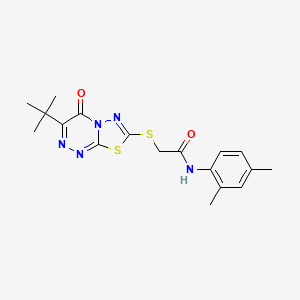 2-({3-Tert-butyl-4-oxo-4H-[1,3,4]thiadiazolo[2,3-C][1,2,4]triazin-7-YL}sulfanyl)-N-(2,4-dimethylphenyl)acetamide