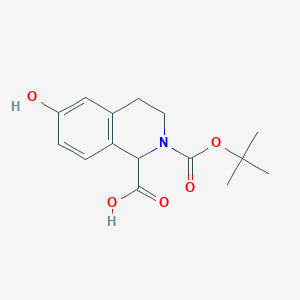 molecular formula C15H19NO5 B112531 2-Boc-6-Hydroxy-1,2,3,4-tetrahydro-isoquinoline-1-carboxylic acid CAS No. 362492-00-0