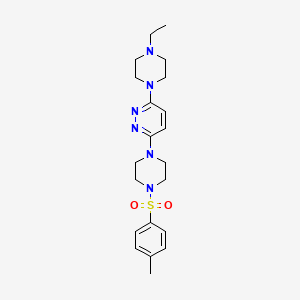 molecular formula C21H30N6O2S B11253110 3-(4-Ethylpiperazin-1-yl)-6-(4-tosylpiperazin-1-yl)pyridazine 