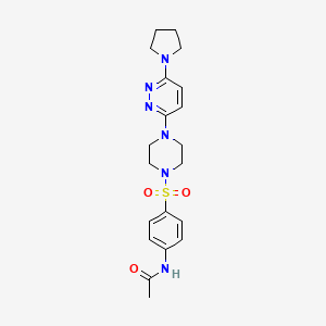 molecular formula C20H26N6O3S B11253115 N-[4-({4-[6-(Pyrrolidin-1-YL)pyridazin-3-YL]piperazin-1-YL}sulfonyl)phenyl]acetamide 