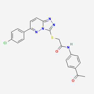 molecular formula C21H16ClN5O2S B11253127 N-(4-Acetylphenyl)-2-{[6-(4-chlorophenyl)-[1,2,4]triazolo[4,3-B]pyridazin-3-YL]sulfanyl}acetamide 