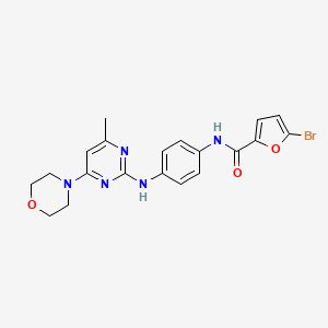 molecular formula C20H20BrN5O3 B11253140 5-bromo-N-(4-((4-methyl-6-morpholinopyrimidin-2-yl)amino)phenyl)furan-2-carboxamide 