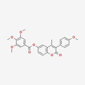 3-(4-methoxyphenyl)-4-methyl-2-oxo-2H-chromen-6-yl 3,4,5-trimethoxybenzoate